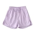 thumbnail image 1 of Atogsazn Children's Girls Athletic Shorts Kids Casual Jogger Drawstring Short Pant Summer Clothes with Pockets Purple 9-10 Years on Clearance, 1 of 6