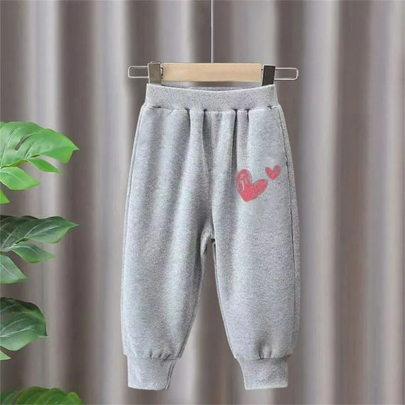 Atogsazn Children's Girls Cotton Jogger Pants Kids Athletic Elastic Waist Sweatpants Gym Fall Clothes 01-Gray 7-8 Years