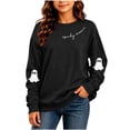 thumbnail image 1 of Atogsazn Children's Girls Halloween Sweatshirt Kids Casual Oversized Ghost Print Long Sleeve Sweaters Fall Winter Tops Black 14-15 Years Fashion, 1 of 9