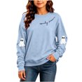 thumbnail image 1 of Atogsazn Children's Girls Halloween Sweatshirt Kids Casual Oversized Ghost Print Long Sleeve Sweaters Fall Winter Tops Blue 14-15 Years Fashion, 1 of 8