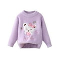 thumbnail image 1 of Atogsazn Children's Girls Knitted Cotton Sweater Kids Printed Long Sleeve Pullover Sweaters Winter Warm Clothes 4-5 Years C-Purple on Clearance, 1 of 4
