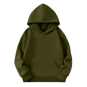 Atogsazn Children's Girls Oversized Hoodies Kids Fleece Long Sleeve Hooded Sweatshirts Fall Winter Athletic Clothes B-Green 13-14 Years on Clearance