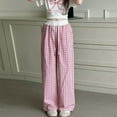thumbnail image 1 of Atogsazn Children's Girls Plaid Wide Leg Pants Kids Loose Elasitc Waist Pant Summer Clothes Fashion 01-Pink 11-12 Years, 1 of 5