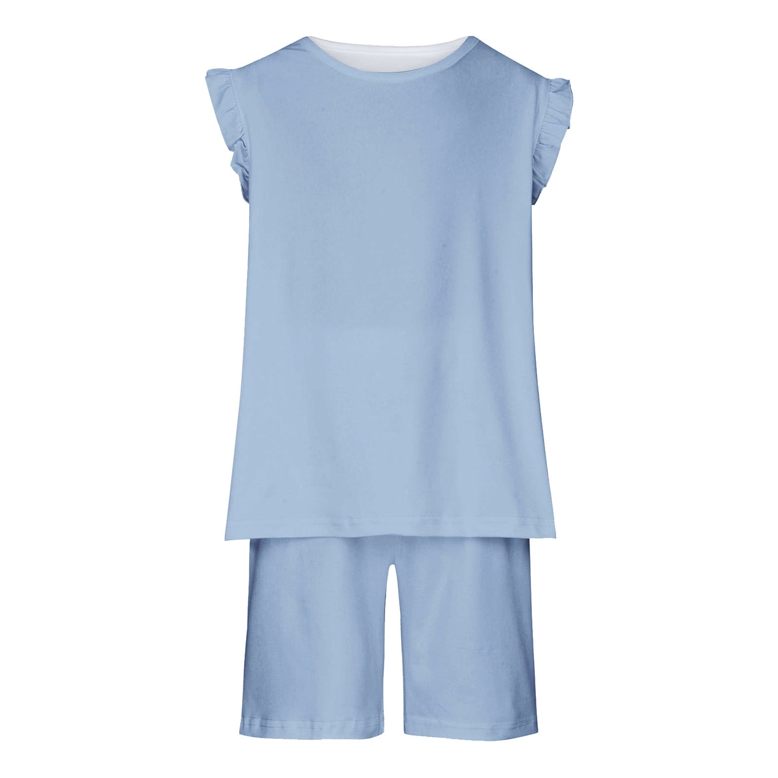 Kids Summer Cotton Outfit – Black Half Sleeve Shirt & Blue Shorts Set main image 1