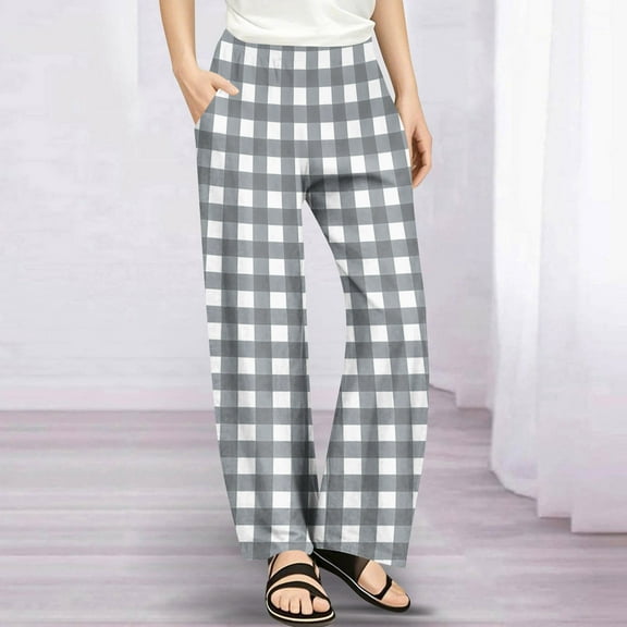 Atogsazn Children's Girls Wide Leg Pants Kids Casual Loose Lightweight Pants Trousers with Pocket 01-Gray 7-8 Years