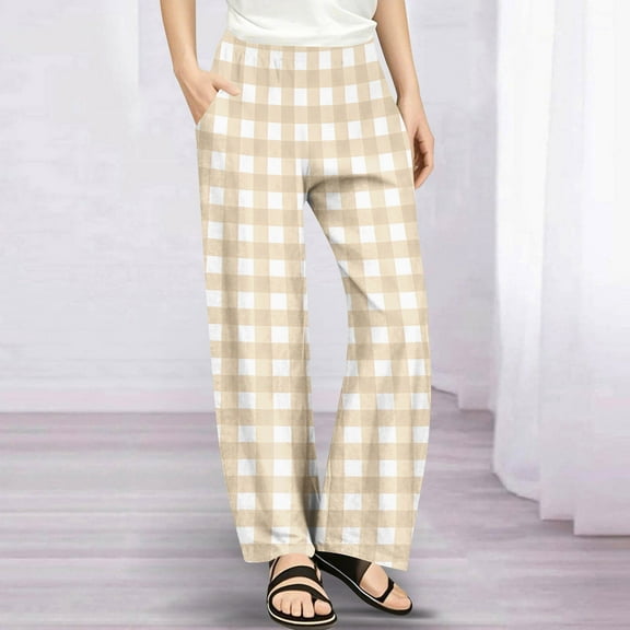 Atogsazn Children's Girls Wide Leg Pants Kids Casual Loose Lightweight Pants Trousers with Pocket 01-Yellow 7-8 Years