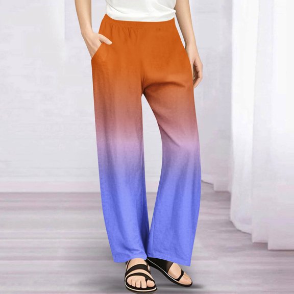 Atogsazn Children's Girls Wide Leg Pants Kids Casual Loose Lightweight Pants Trousers with Pocket 03-Brown 4-5 Years