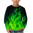 thumbnail image 1 of Atogsazn Children's Summer Blouse Boys Dressy Casual Crewneck Long Sleeve Shirts Top Graphic Clothes Fashion 02-Green 9-10 Years, 1 of 4