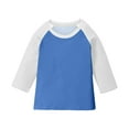 thumbnail image 1 of Atogsazn Children's Unisex 3/4 Sleeve Tshirt Casual Pullover T-shirt Colorblock Basic Tops Clothing Summer 05-White 3-4 Years Fashion, 1 of 6