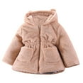 thumbnail image 1 of Atogsazn Children's Winter Puffer Coat Girls Casual Zip Up Long Sleeve Hooded Jackets Fashion Solid Clothes Coffee 4-5 Years, 1 of 3