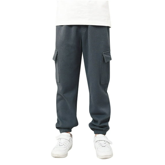 Atogsazn Childrens Boys Cargo Sweatpants Casual Jogger Elastic Waist Pants Baggy Sport Pant Clothing Teen Dark Gray 9-10 Years Fashion