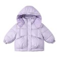 thumbnail image 1 of Atogsazn Childrens Girls Puffer Jacket Kids Casual Full Zip Long Sleeve Coat Thick Warm Winter Outerwear Clothes Purple 7-8 Years Fashion, 1 of 5