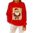 thumbnail image 1 of Atogsazn Christmas Sweatshirt for Womens Retro Santa Claus Graphic Pullover Shirt Loose Fit Fall Tops Clothes 02-Red L Fashion, 1 of 7