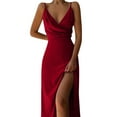 thumbnail image 1 of Atogsazn Cocktail Dresses for Women Sleeveless Solid V-Neck Party Dresses Wedding Guest Dresses for Women Wine L, 1 of 5