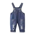 thumbnail image 1 of Atogsazn Girl Denim Overalls Kids Casual Lightweight Jeans Jumpsuits Fashion Supspender Clothes 05-Blue 4-5 Years, 1 of 9