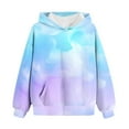 thumbnail image 1 of Atogsazn Girl Oversized Hoodies Kids Casual Printed Long Sleeve Pullover Hooded Sweatshirt Athletic Fashion Clothes Sky Blue 11-12 Years, 1 of 5