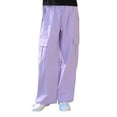 thumbnail image 1 of Atogsazn Girl's Cargo Pants Kids Casual Wide Leg Loose Pants with Pockets Girls Trendy Jogger Trousers Purple 11-12 Years, 1 of 6