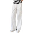 thumbnail image 1 of Atogsazn Girl's Cargo Pants Kids Casual Wide Leg Loose Pants with Pockets Girls Trendy Jogger Trousers White 11-12 Years, 1 of 5