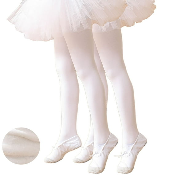 Atogsazn Girls 2PCs Dancing Legging Pants Kids Soft Athletic Leggings with Tulle Skirt Stretchy Wedding Clothing Stockings 06-White 2-4 Years Fashion