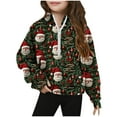 thumbnail image 1 of Atogsazn Girls Christmas Half Zip Sweatshirt Kids Graphic Long Sleeve Pullover Sweatshirts Fall Winter Tops Clothes Wine 5-6 Years Fashion, 1 of 5