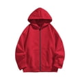 thumbnail image 1 of Atogsazn Girls Full Zip Hoodies Kids Fleece Long Sleeve Sweatshirt Hooded Tops Fall Clothing with Pocket Red 11-12 Years Fashion, 1 of 8