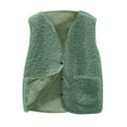 thumbnail image 1 of Atogsazn Girls Fuzzy Fleece Tank Tops Trendy Warm Sleeveless Sherpa Jacket for Kids Winter Vest Coat Clothing 01-Green 9-10 Years Fashion, 1 of 6