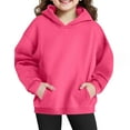 thumbnail image 1 of Atogsazn Girls Oversized Fleece Hoodies Kids Casual Long Sleeve Pullover Sweatshirt Fall Tops Coat Clothes Outfit A-Hot Pink 11-12 Years Fashion, 1 of 6