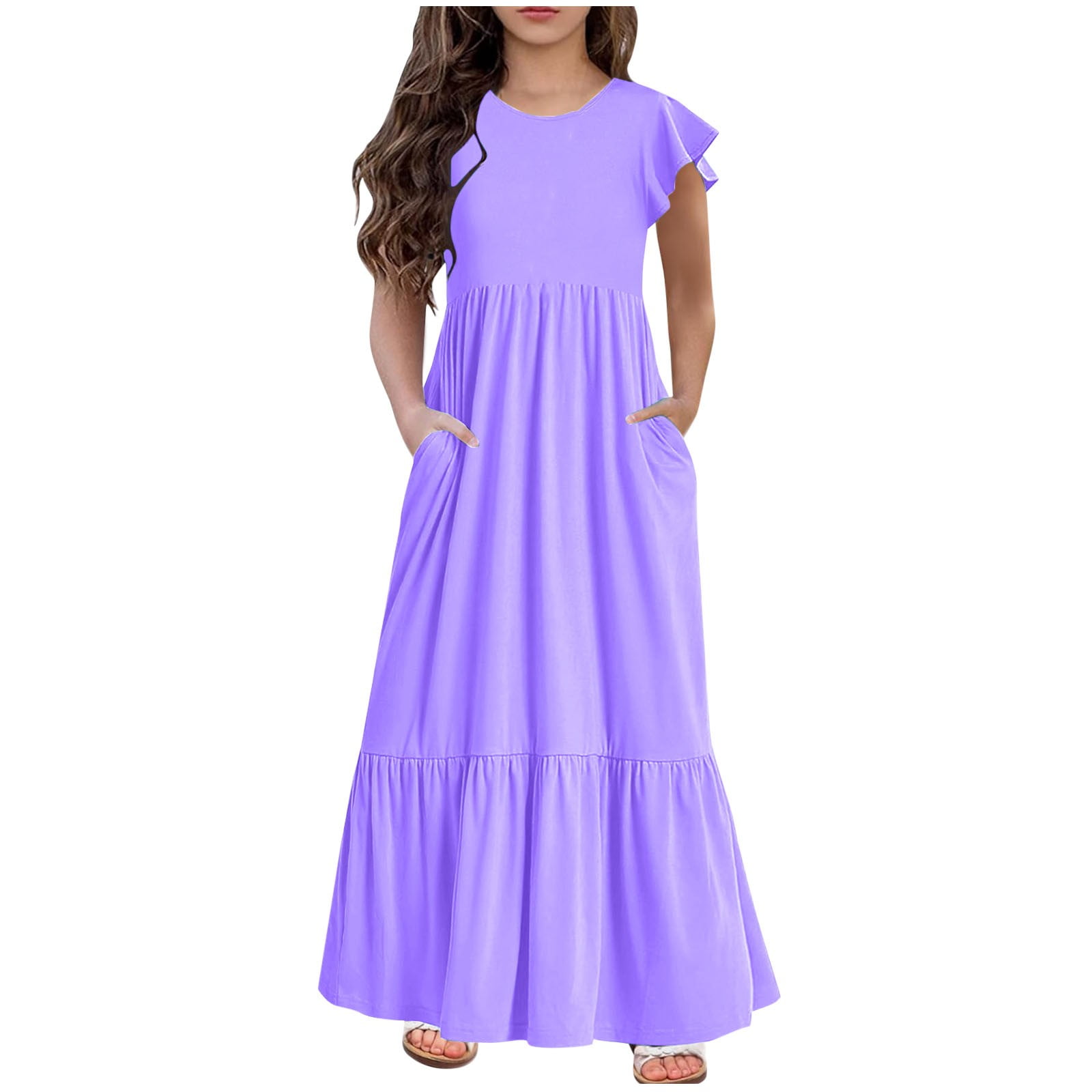 Casual Multicolor Maxi Dress For Kids