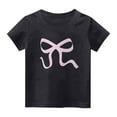 thumbnail image 1 of Atogsazn Girls Summer Short Sleeve Tshirt Kids Casual Graphic Crew Neck Pullover Shirt Basic Tunic Tops Clothes 04-Black 13-14 Years Fashion, 1 of 4