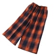 thumbnail image 1 of Atogsazn Girls Wide Leg Plaid Pants Kids Casual Loose Fit Elastic Waist Drawstring Pant Trouser Red 8-9 Years Fashion, 1 of 8
