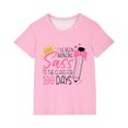thumbnail image 1 of Atogsazn Kid Girl 100 Days Of School T Shirt Children Summer Short Sleeve Tshirt Fashion Clothes Top 01-Hot Pink 11-12 Years on Clearance, 1 of 7