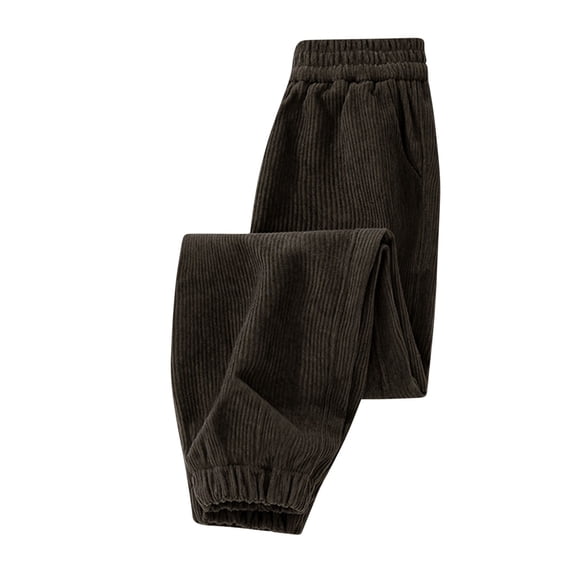 Atogsazn Kid Girls Sweatpant Casual Corduroy Jogger Pants for Children Fall Winter Trouser with Pocket Dark Gray 4-5 Years Fashion