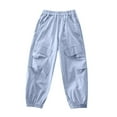 thumbnail image 1 of Atogsazn Kids Boy Cargo Pants Children Casual Jogger Athletic Elastic Waist Pants Clothes for Boys 02-Blue 10-11 Years, 1 of 8