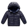 thumbnail image 1 of Atogsazn Kids Boy Girl Winter Hooded Puffer Jackets Zip Up Coats Light Weight Padded Clothes Outerwear Navy 5-6 Years, 1 of 1