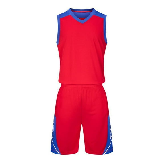 Atogsazn Kids Boy Jogger Track Suit Children Athletic Colorblock Tank Top Shorts Set Outfit Gym Clothes 04-Red 6-7 Years