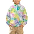 thumbnail image 1 of Atogsazn Kids Boys 1/4 Zip Sweatshirt Childrens Casual Tie Dye Long Sleeve Pullover Sweater Fall Winter Outerwear Green 11-12 Years Fashion, 1 of 9