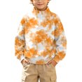 thumbnail image 1 of Atogsazn Kids Boys 1/4 Zip Sweatshirt Childrens Casual Tie Dye Long Sleeve Pullover Sweater Fall Winter Outerwear Orange 9-10 Years Fashion, 1 of 9