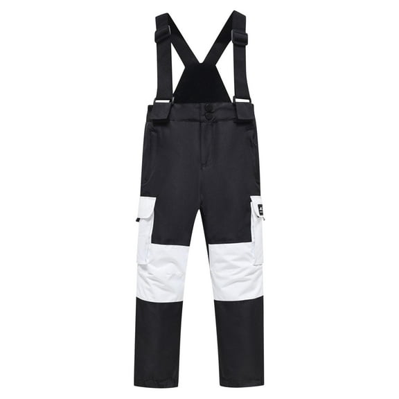 Atogsazn Kids Boys Baggy Ski Pants Children Snow Windproof Insulated Overalls Pants Outdoor Snowboard Pant A-Black 7-8 Years