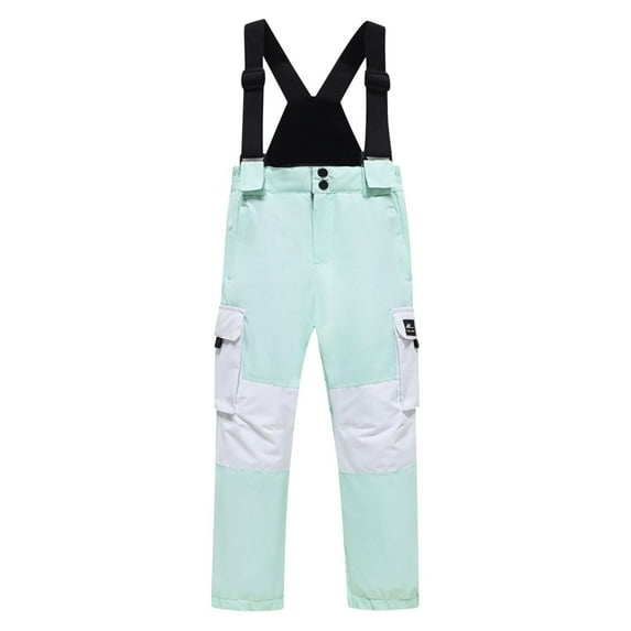 Atogsazn Kids Boys Baggy Ski Pants Children Snow Windproof Insulated Overalls Pants Outdoor Snowboard Pant A-Green 6-7 Years
