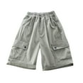 thumbnail image 1 of Atogsazn Kids Boys Cargo Shorts Children's Casual Elastic Waist Short Pants with Pockets Summer Clothes for Boy Green 6-7 Years, 1 of 5