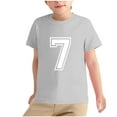 thumbnail image 1 of Atogsazn Kids Boys Casual Short Sleeve Tshirt Crew Neck Number 7 Pullover Tshirt Summer Soccer Basic Tops Clothes 01-Gray 7-8 Years Fashion, 1 of 6