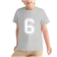 thumbnail image 1 of Atogsazn Kids Boys Casual Short Sleeve Tshirt Crew Neck Number 7 Pullover Tshirt Summer Soccer Basic Tops Clothes 02-Gray 5-6 Years Fashion, 1 of 6