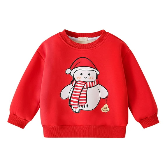 Atogsazn Kids Boys Christmas Sherpa Lined Sweatshirt Children Cute Graphic Loose Fit Sweatshirts Pullover Fall Winter Tops Wine 9-10 Years Fashion