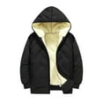 thumbnail image 1 of Atogsazn Kids Boys Fleece Lined Jackets Children Full Zip Long Sleeve Hooded Jackets Winter Warm Clothes Black 11-12 Years, 1 of 5