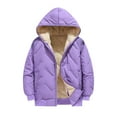 thumbnail image 1 of Atogsazn Kids Boys Fleece Lined Jackets Children Full Zip Long Sleeve Hooded Jackets Winter Warm Clothes Purple 11-12 Years, 1 of 5