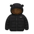 thumbnail image 1 of Atogsazn Kids Boys Fleece Lined Puffer Jacket Toddler Zip Up Hoodie Outerwear Winter Clothes Tops with Pocket 03-Black 5-6 Years Fashion, 1 of 5