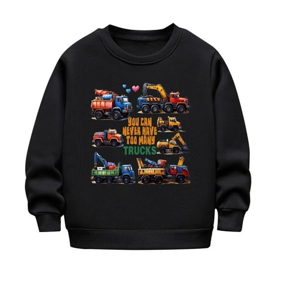 Atogsazn Kids Boys Fleece Sweater Childrens Crew Neck Long Sleeve Sweatshirt Casual Pullover Tops Fall Winter Clothes 01-Black 7-8 Years