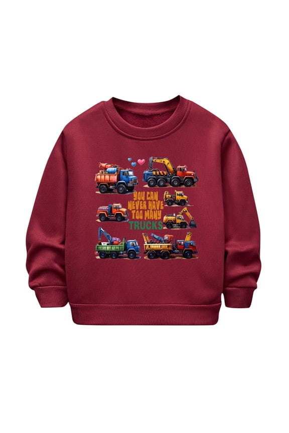 Kids Boys Fleece Sweater Childrens Crew Neck Long Sleeve Sweatshirt Casual Pullover Tops Fall Winter Clothes 01-Wine 7-8 Years