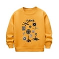 thumbnail image 1 of Atogsazn Kids Boys Fleece Sweater Childrens Crew Neck Long Sleeve Sweatshirt Casual Pullover Tops Fall Winter Clothes 03-Yellow 5-6 Years, 1 of 5