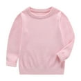 thumbnail image 1 of Atogsazn Kids Boys Fleece Sweatshirt Casual Knit Crew Neck Long Sleeve Pullover Sweater for Girls Fall Winter Clothes Pink 7-8 Years, 1 of 6